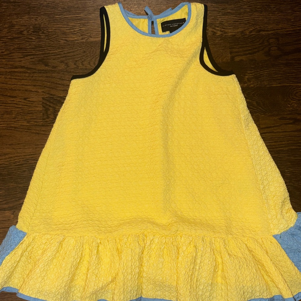 Yellow Victoria Beckham Dress with Ruffle Hem